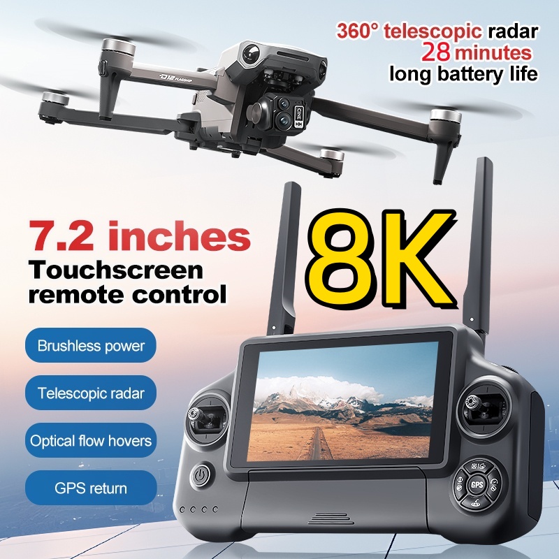 Drone Camera 4K - Drone RC Quadricoptère 8K avec Nacelle