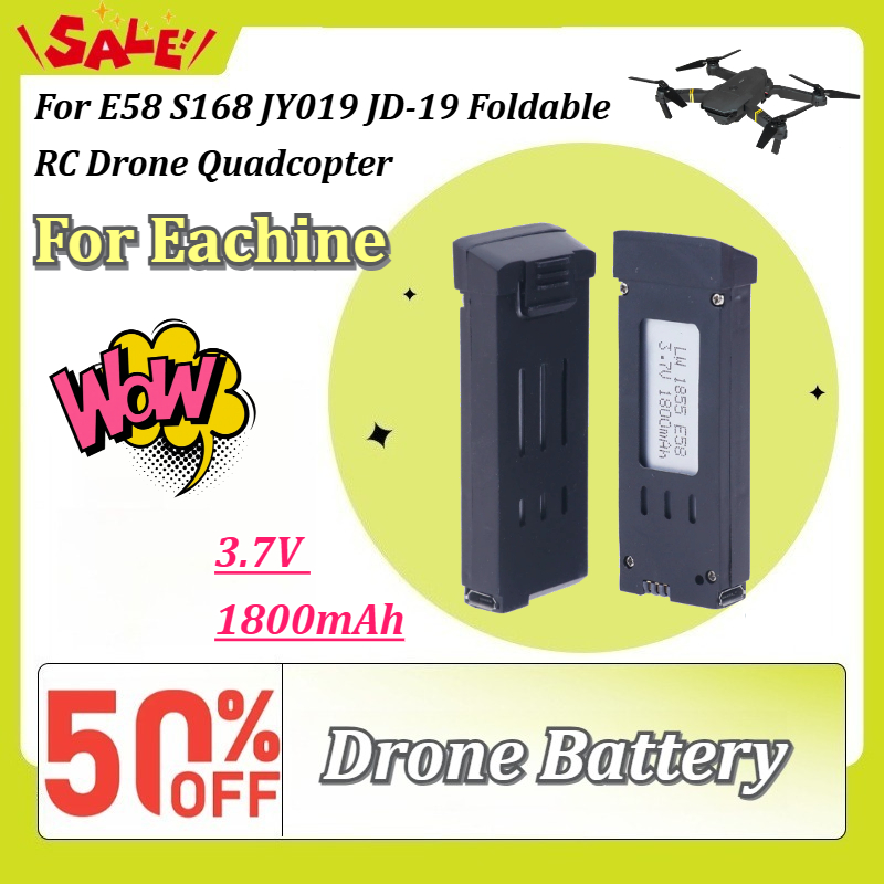Eachine Drone E58 - Batterie au Lithium Rechargeable 3.7V 1800mAh,