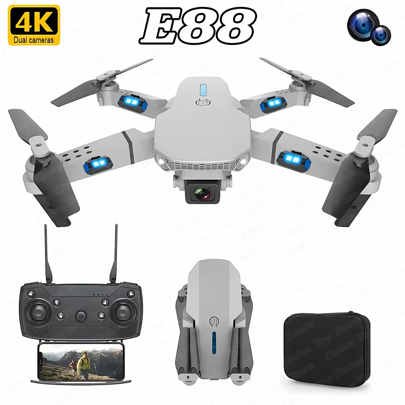Drone Camera 4K - Drone E88 Pro WIFI FPV Grand