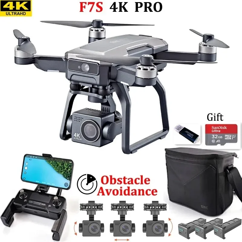 Drone Camera With Gimbal - Drone d'évitement d'obstacles SJRC F7s 4K
