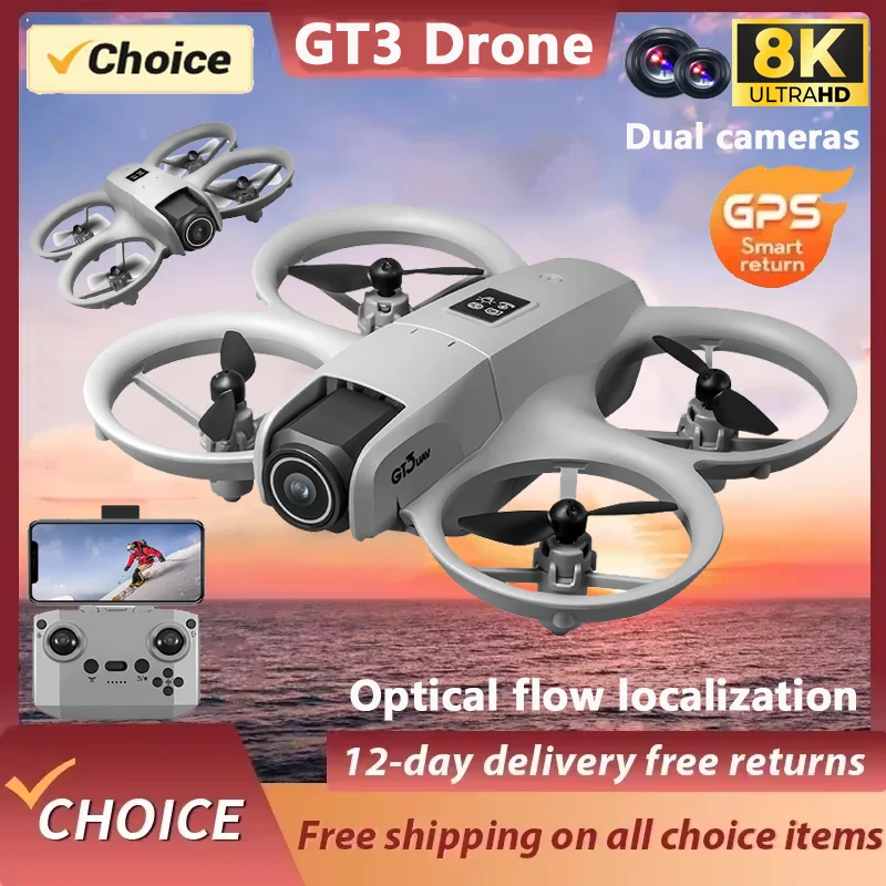Drone Camera Mount - Drone GT3 caméra HD 8K, quadrirotor